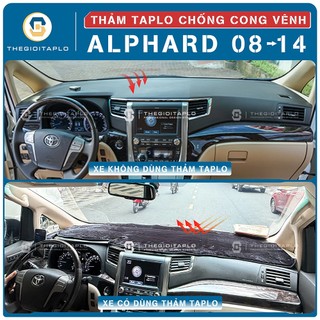 [Toyota Alphard 2008-2014] Thảm taplo oto da Nano Blockers UV, 3D Flare, Nhung lông tuyết viền Ziczac chống cong vênh