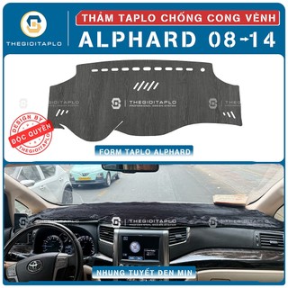 [Toyota Alphard 2008-2014] Thảm taplo oto da Nano Blockers UV, 3D Flare, Nhung lông tuyết viền Ziczac chống cong vênh