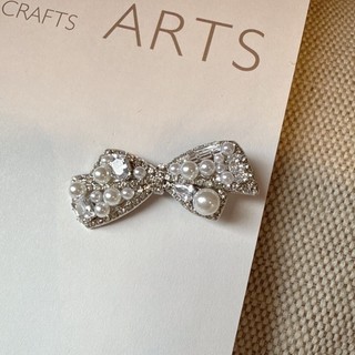 Kẹp mái mỏ vịt 6cm dáng nơ đính đá đính ngọc • Mây Fashion Jewelry - K42630
