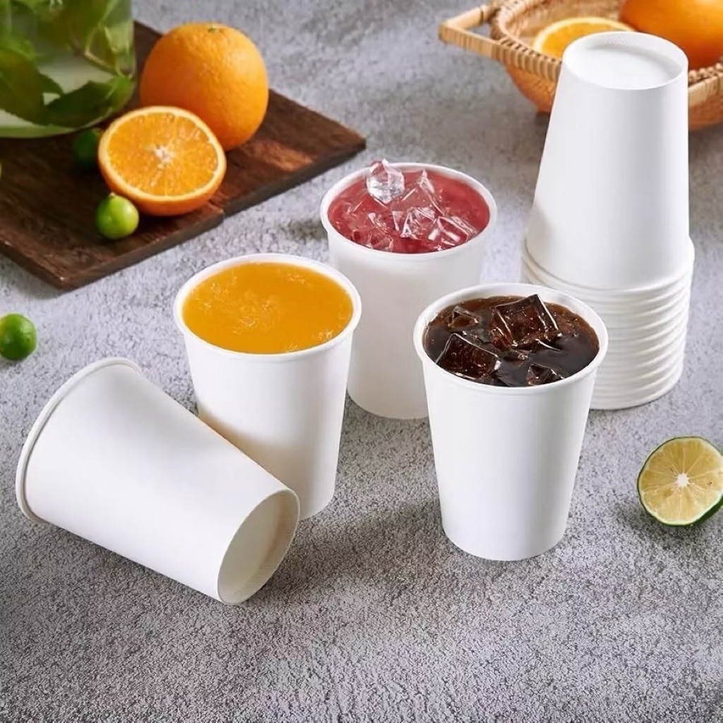 [ HOẢ TỐC ] COMBO 50-100 cốc giấy dùng 1 lần, Ly giấy chịu nhiệt tốt, an toàn, dày đẹp tiện dụng dung tích 235ml