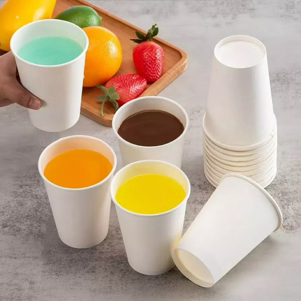 [ HOẢ TỐC ] COMBO 50-100 cốc giấy dùng 1 lần, Ly giấy chịu nhiệt tốt, an toàn, dày đẹp tiện dụng dung tích 235ml