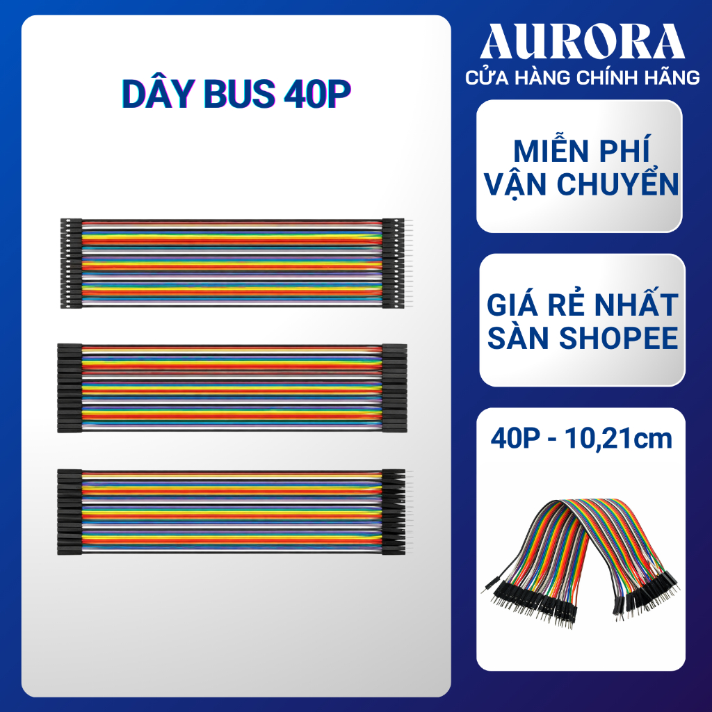 Bộ 40 Sợi Dây Nối 40P 7 Màu ( 2 Đầu Đực - Cái ) Dài 10cm / 21cm - Dây Cắm Test Mạch