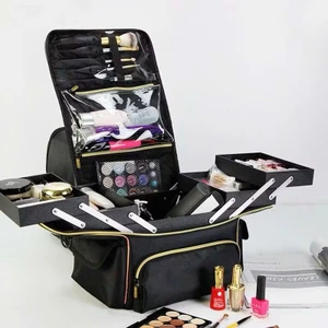 Cốp Túi Trang Điểm Nail - Mi Vải 5 Ngăn Kèm Dây Đeo - Chất Liệu Dày Dặn Chắc Chắn