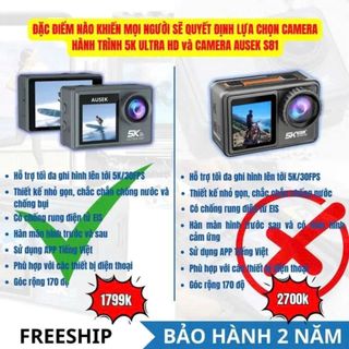 Máy quay hành trình 5k ULTRA HD, Camera hành trình xe máy xe đạp gắn mũ, Máy quay vlog cầm tay