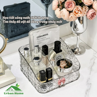 Kệ Đựng Mỹ Phẩm Vân Sóng Nước – Khay Decor Bàn Trang Điểm, Nhựa Trong Suốt Cao Cấp, Tinh Tế Gọn Gàng