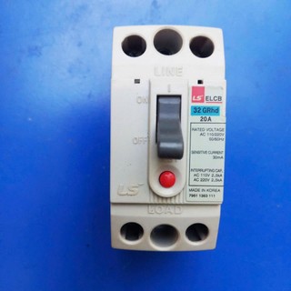 Aptomat chống giật ELCB LS 20A-30A -220v  30ma-CB chống rò ,cầu dao tự động hàn quốc