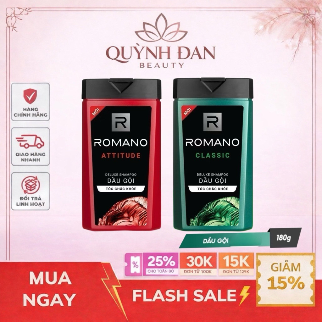 Dầu gội Romano hương nước hoa 180g
