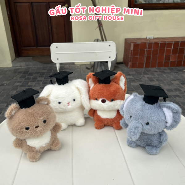 BST Gấu Bông Mini "Graduation Day" - Đủ Bộ Thú Cưng Cực Cute - ROSA GIFT HOUSE