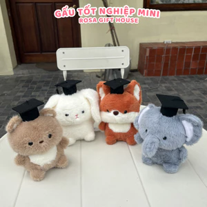 BST Gấu Bông Mini "Graduation Day" - Đủ Bộ Thú Cưng Cực Cute - ROSA GIFT HOUSE