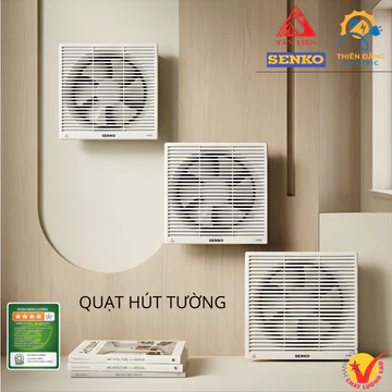 Quạt Hút Âm Tường 2 Chiều Gió (Hút-Thổi), H150,H200,H250 Senko