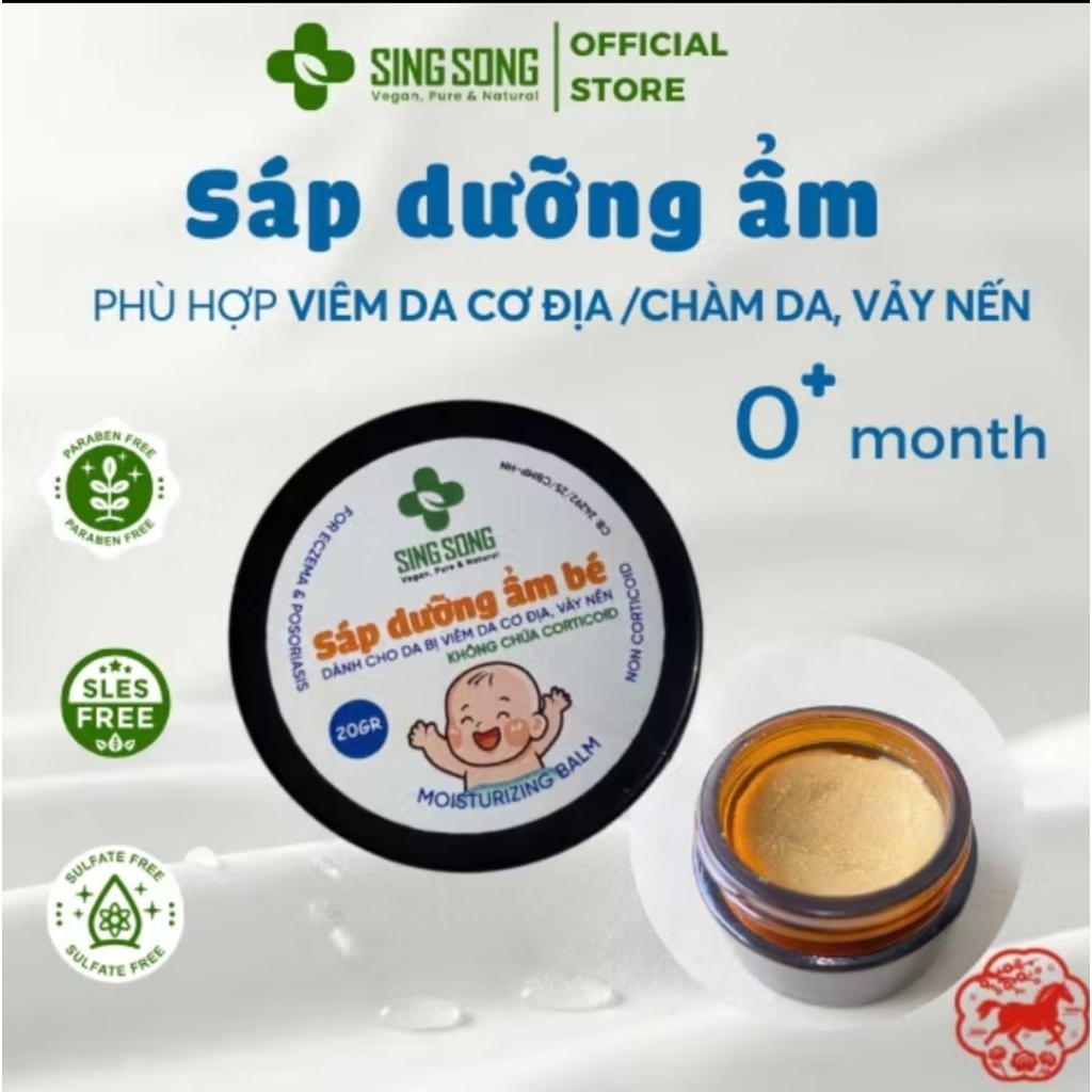 Sáp dưỡng ẩm cho bé Singsong - 20gr - Hỗ trợ viêm da cơ địa, chàm da, vảy nến - Không corticoid
