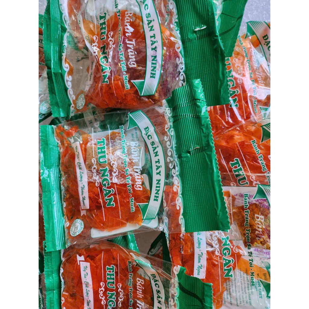 1 Xâu 15 Bịch 35gr Bánh Tráng Sa tế tỏi muối Thu Ngân thơm ngon - Đặc sản Tây Ninh.