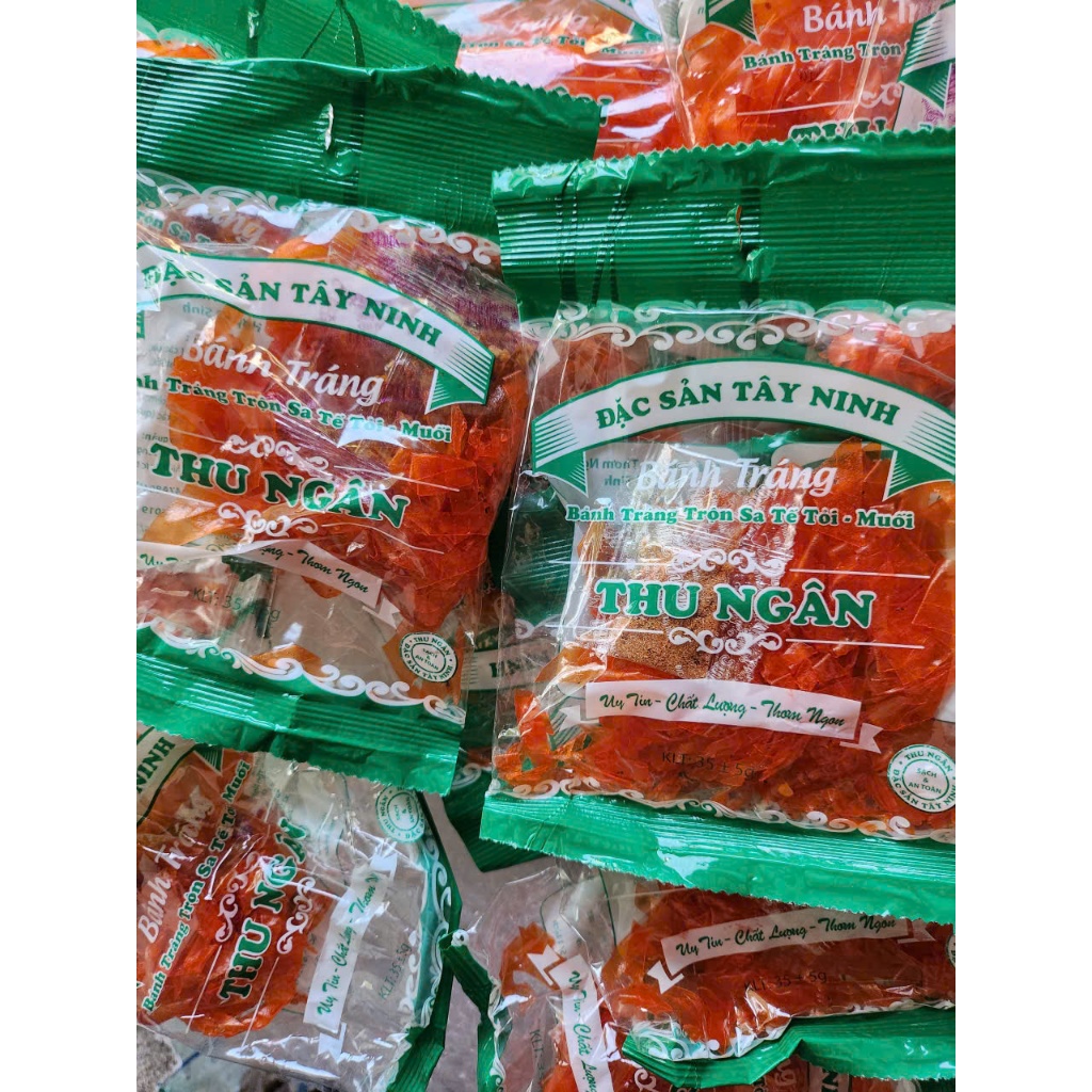 1 Xâu 15 Bịch 35gr Bánh Tráng Sa tế tỏi muối Thu Ngân thơm ngon - Đặc sản Tây Ninh.
