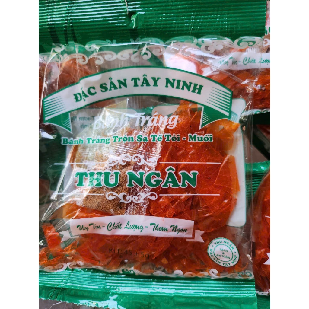 1 Xâu 15 Bịch 35gr Bánh Tráng Sa tế tỏi muối Thu Ngân thơm ngon - Đặc sản Tây Ninh.