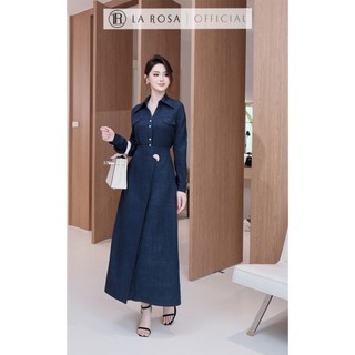 Set Váy Công Sở Cao Cấp La Rosa Áo Sơ Mi Phối Chân Váy Bút Chì Đính Khuy Vàng Nổi Bật S1073