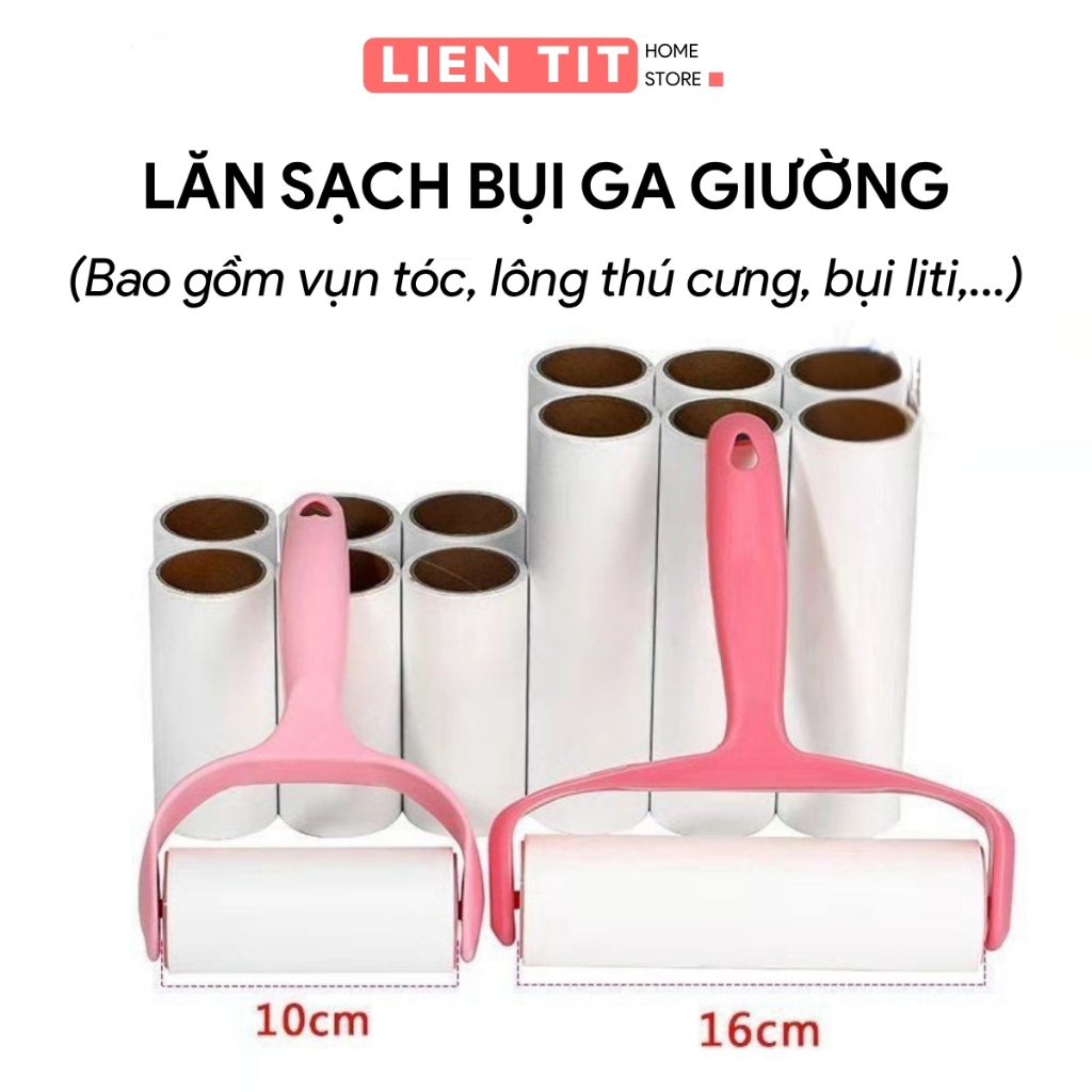 Cây Lăn Bụi Làm Sạch Quần Áo, Chăn Ga, Đệm Sofa, Thanh Lăn Lông Chó Mèo Có Lõi Thay Thế Tiện Lợi