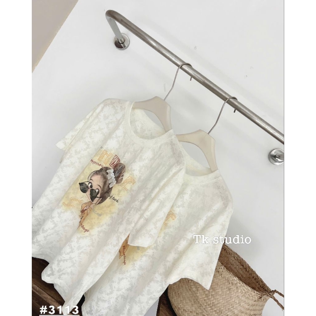 [𝑯𝒂 𝑨𝒏𝒉] Áo Cộc Phông Thụng Ren Cô Gái QCL1