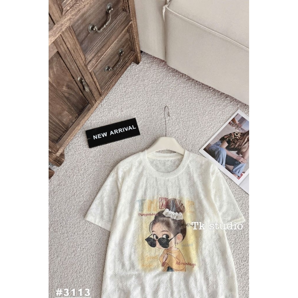 [𝑯𝒂 𝑨𝒏𝒉] Áo Cộc Phông Thụng Ren Cô Gái QCL1