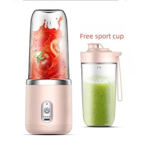 MÁY XAY SINH TỐ CẦM TAY 300ML 6 LƯỠI 2 CỐI, Sử Dụng Pin Sạc Cổng USB Tiện Lợi Mọi Nơi