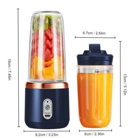 MÁY XAY SINH TỐ CẦM TAY 300ML 6 LƯỠI 2 CỐI, Sử Dụng Pin Sạc Cổng USB Tiện Lợi Mọi Nơi