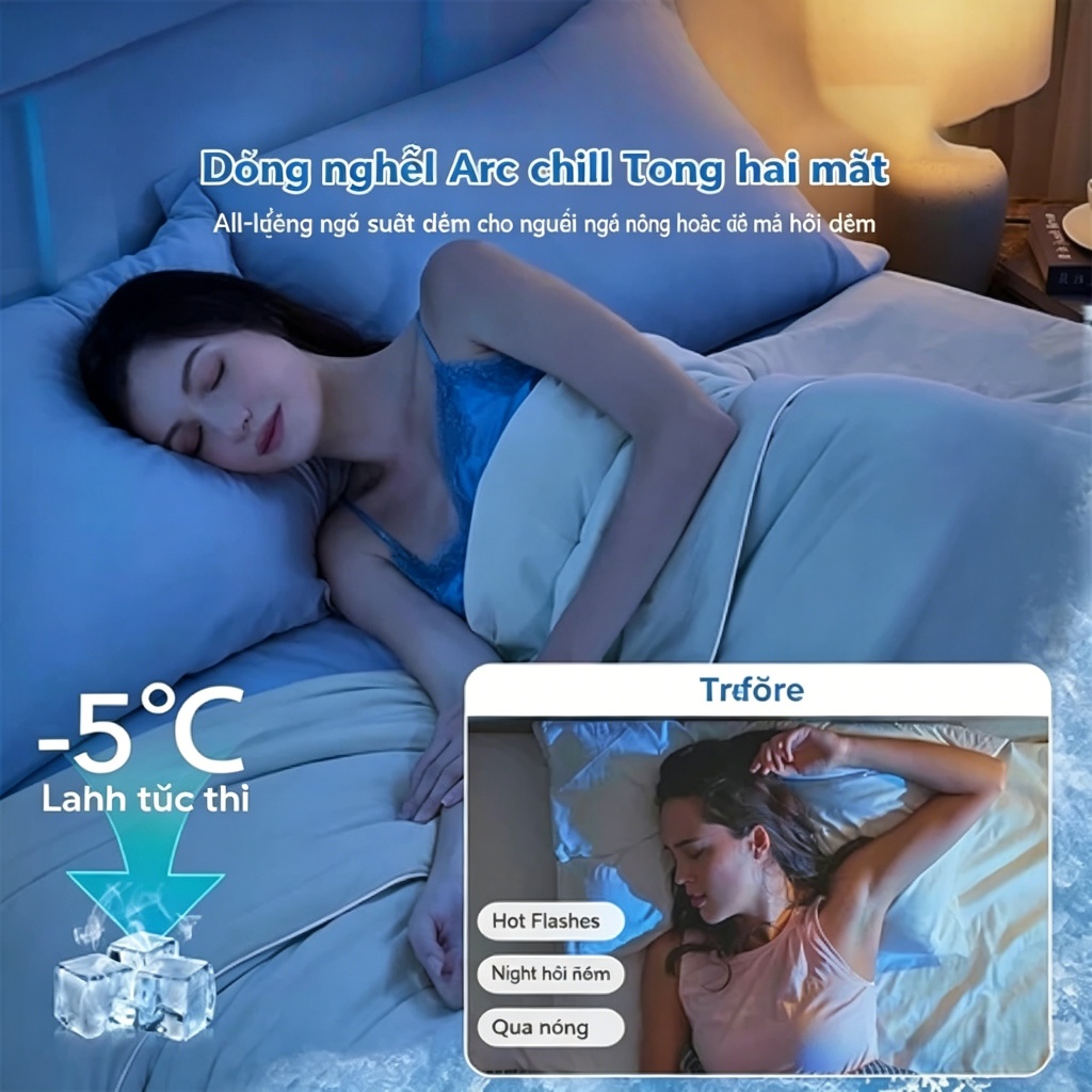 Chăn lạnh cooling vải lụa mùa hè,mát tức thì,thoáng khí thấm mồ hôi,chống cuộn,Kích thước 180×200cm