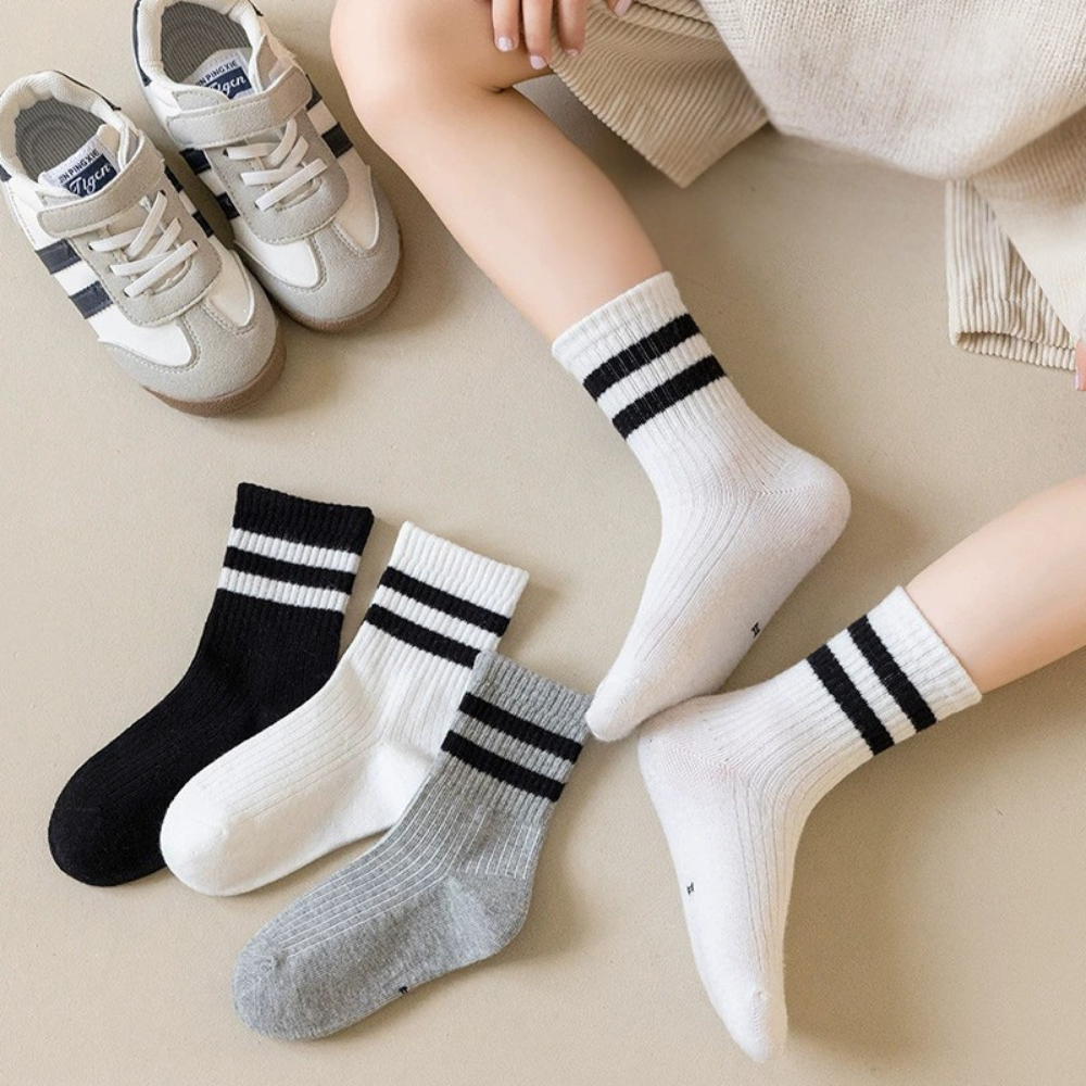 Tất nữ cổ cao vừa kẻ sọc phong cách hàn quốc, Vớ nữ chất cotton mịn, co dãn ôm chân ZANABRA T588