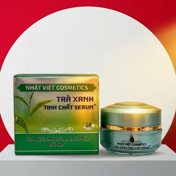 Kem Dưỡng Trà Xanh Nhật Việt [Xanh-Bạc] - Tinh Chất Serum, Da Sáng Mịn & Thông Thoáng