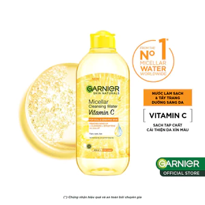 Nước Tẩy Trang Garnier Micellar Cleansing Vitamin C Làm Sáng Da 400ml (Nắp vàng)