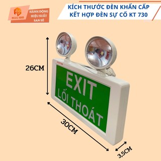 {CÓ KIỂM ĐỊNH-KENTOM}Đèn Sự Cố Khẩn Cấp Kết Hợp EXIT Thoát Hiểm KENTOM/VN KT-730 –Mất Điện Tự Sáng