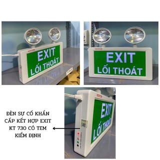 {CÓ KIỂM ĐỊNH-KENTOM}Đèn Sự Cố Khẩn Cấp Kết Hợp EXIT Thoát Hiểm KENTOM/VN KT-730 –Mất Điện Tự Sáng
