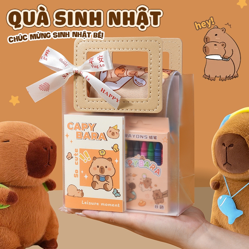 Set quà Capybara đáng yêu đồ dùng học sinh văn phòng phẩm 1/6 quà sinh nhật tốt nghiệp ý nghĩa