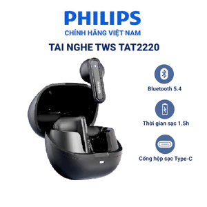 Tai nghe bluetooth Philips TAT2220 chống ồn chủ động ANC, kết nối 10m, Bluetooth V5.4