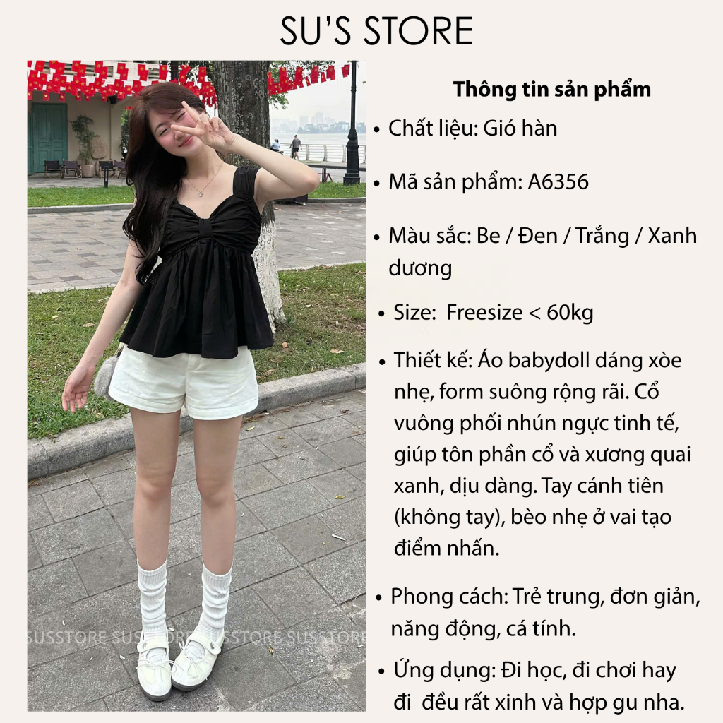 Áo 2 Dây Cánh Tiên Nơ Ngực A6356 Su Chang Thời Trang Nữ