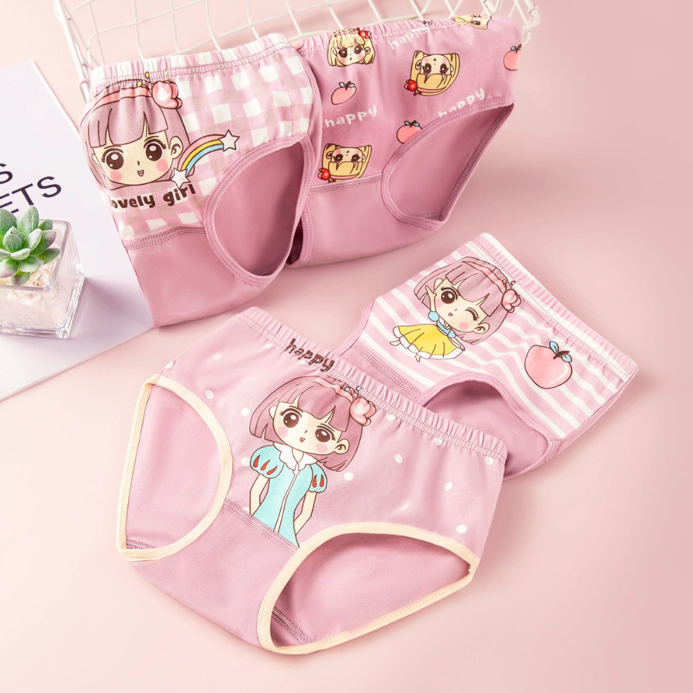 [ Xả Hàng ] Set 4 Quần Lót Trẻ Em Tam Giác Bé Gái - Quần Chip Bé Gái Cotton Thoáng khí ZANABRA L7002