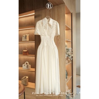 Đầm Dự Tiệc Thiết Kế Sang Trọng LA ROSA Đầm Maxi Dáng Xòe Phối Áo Choàng Ren Cao Cấp Tiểu Thư T439-SX