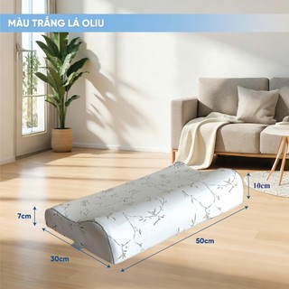 Gối ngủ chống đau vai gáy công thái học HANAKO, chất liệu mút cô đặc cao cấp- Kèm quà tặng vỏ gối