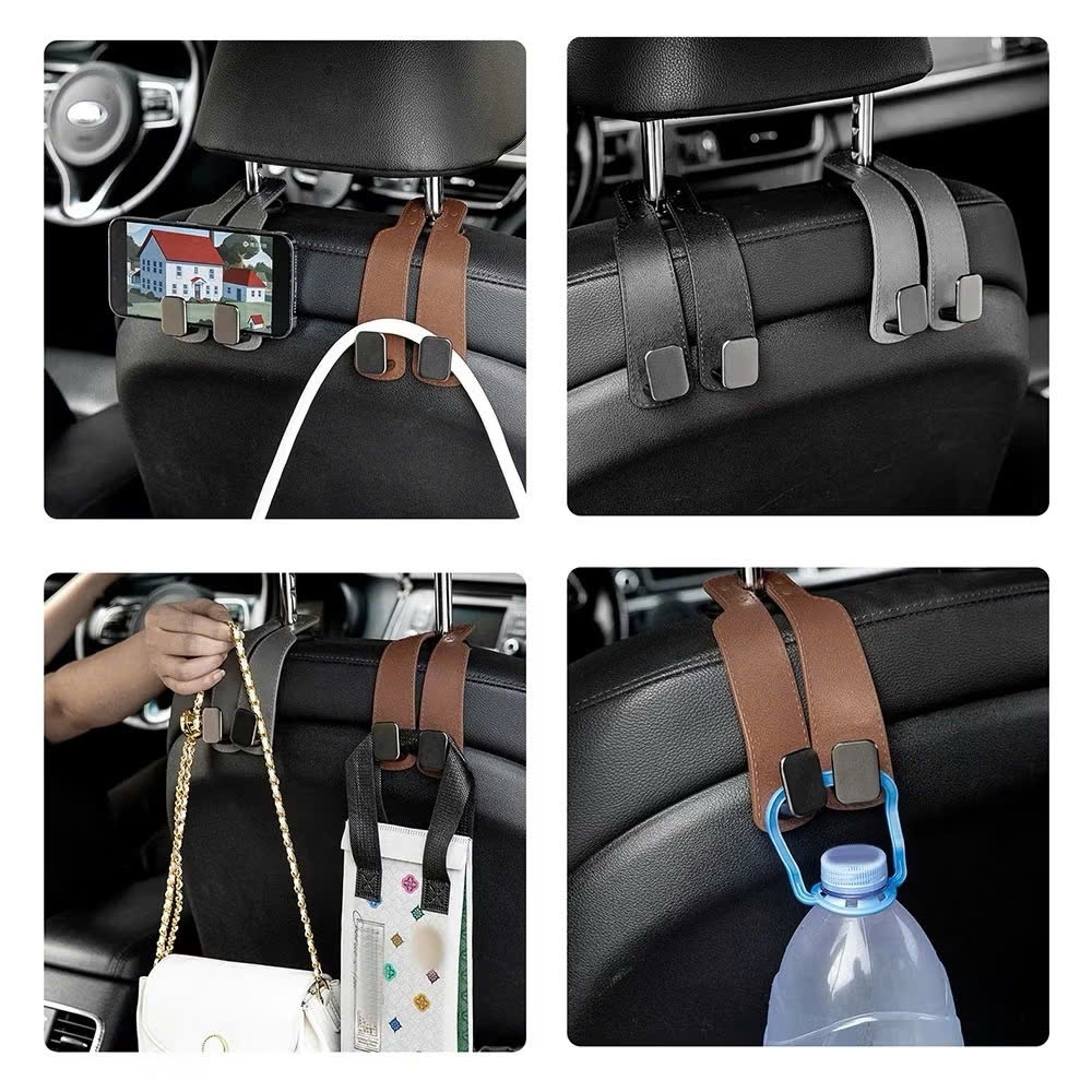 4 Móc Dụng Cụ Ô Tô Móc Kim Loại Móc Treo Ghế Ô Tô Lưng Móc Đôi Ghế Sau Móc Da Lộn Móc Cho Xe Ô Tô Phụ Kiện Nội Thất