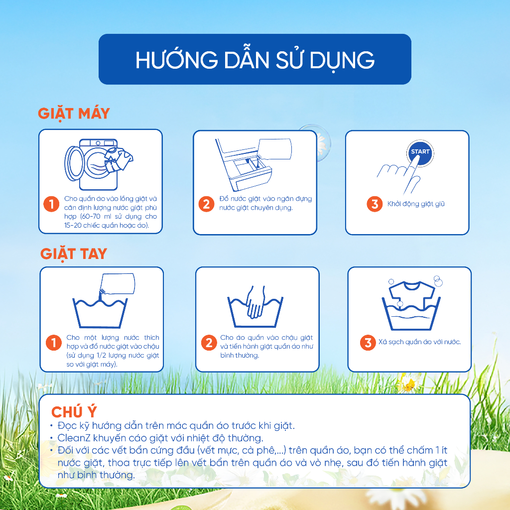 Combo 2 Túi Nước Giặt Tỏa Hương CleanZ Hương Huyền Bí Siêu Sạch, Lưu Hương Thơm Lâu Dài 2L