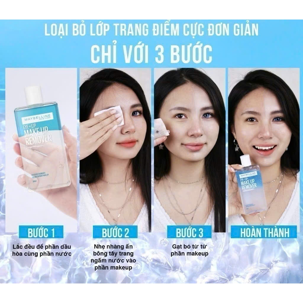 Nước Tẩy Trang Dành Cho Mắt Môi Maybelline Eye & Lip Makeup Remover 150ml