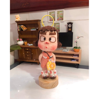 búp bê len moody mặt quạo tặng kèm chân đế