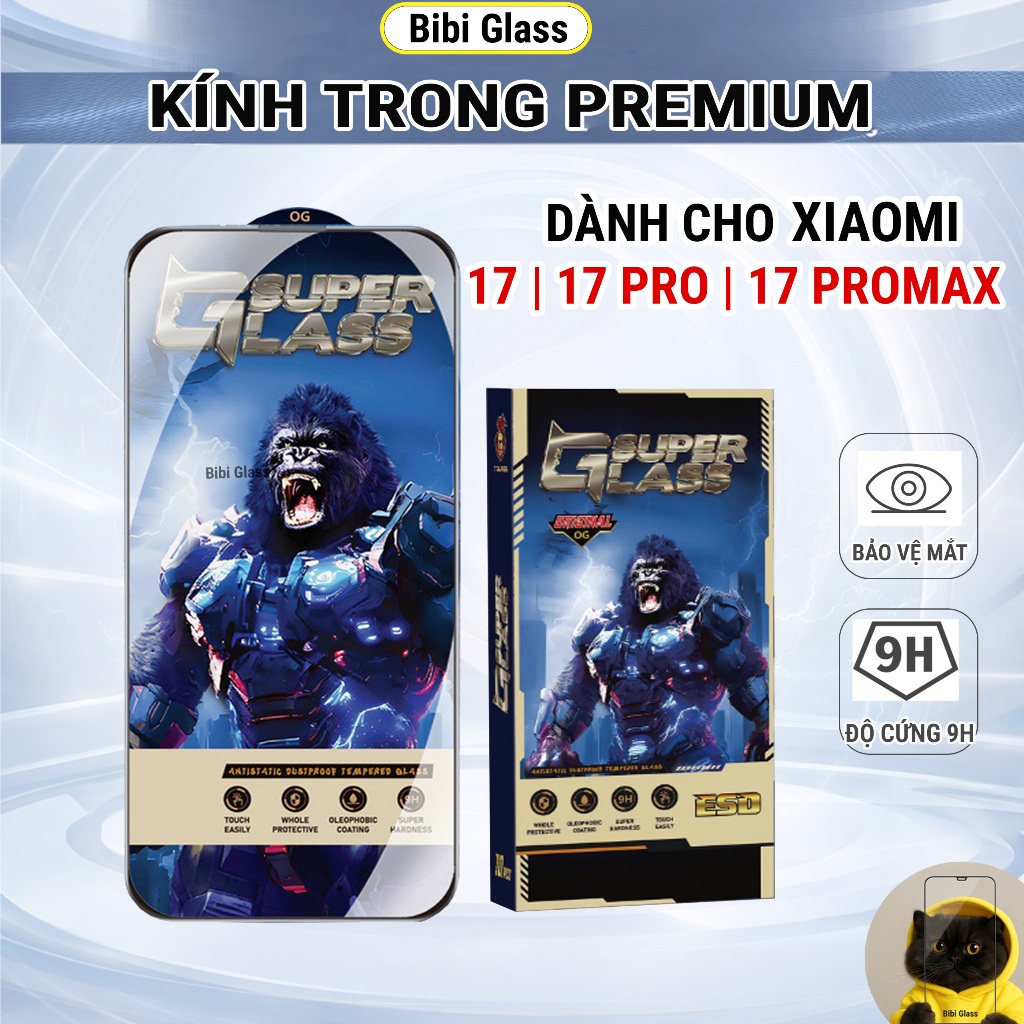 Kính cường lực Xiaomi 17, 17 Pro, 17 Pro Max premium full màn miếng dán bảo vệ màn hình đt shark case