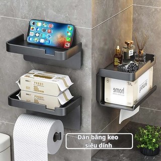 Giá treo cuộn giấy vệ sinh Emery, có ngăn giữ đồ, dán tường đựng đồ tiện dụng