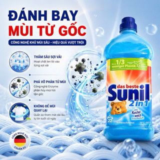 Nước Giặt Sunil Đức 2L Đậm Đặc – Giặt Sạch Sâu Khử Mùi Mạnh, Thơm Lâu Chuẩn EU
