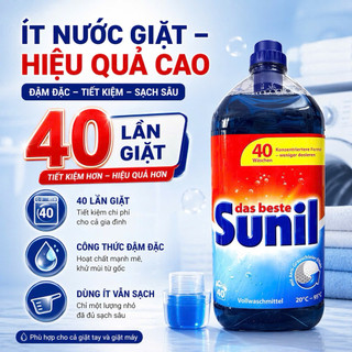 Nước Giặt Sunil Đức 2L Đậm Đặc – Giặt Sạch Sâu Khử Mùi Mạnh, Thơm Lâu Chuẩn EU
