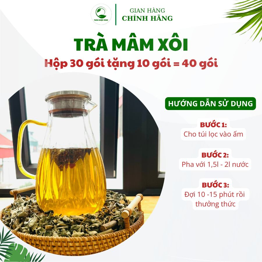 [Có Giấy VSATTP] Hộp 30 Gói Tặng 10 Gói Trà Mâm Xôi Thảo Dược Zone HN