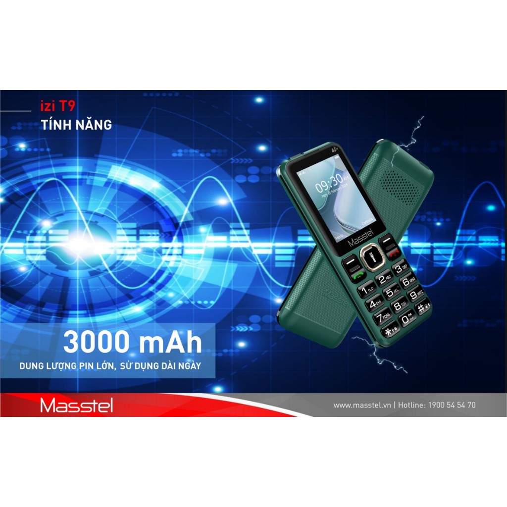 [Chính hãng] Điện Thoại Masstel Izi T9 4G Fullbox Mới - Hàng Công Ty Bảo Hành 12 Tháng