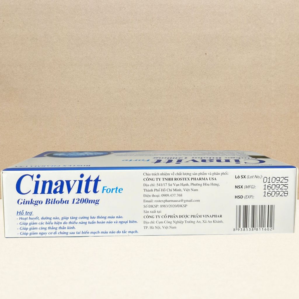 Combo 5 Hộp Cinavitt Forte - Rostex - Vinaphar - Vitamin Chữa Lành