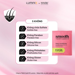 Kem Ủ Tóc HASK Keratin Smooth 50ml-Cấp Ẩm Chuyên Sâu,Phục Hồi Tóc Xơ Nát,Mỏng Yếu,Giúp Tóc Suôn Mượt,Bóng Khỏe [33307AA]