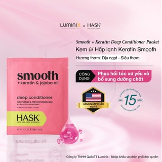 Kem Ủ Tóc HASK Keratin Smooth 50ml-Cấp Ẩm Chuyên Sâu,Phục Hồi Tóc Xơ Nát,Mỏng Yếu,Giúp Tóc Suôn Mượt,Bóng Khỏe [33307AA]