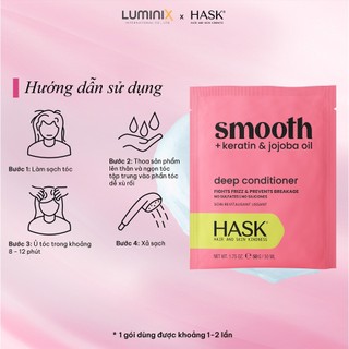 Kem Ủ Tóc HASK Keratin Smooth 50ml-Cấp Ẩm Chuyên Sâu,Phục Hồi Tóc Xơ Nát,Mỏng Yếu,Giúp Tóc Suôn Mượt,Bóng Khỏe [33307AA]